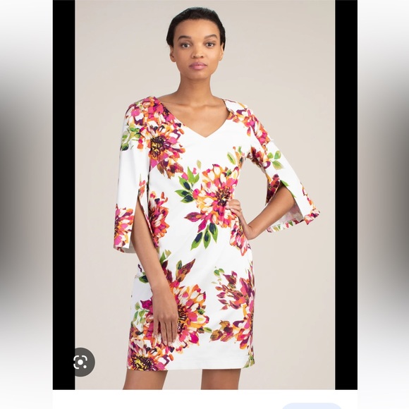 NWT floral printed cape sleeve mini. Trina Turk Sandcastle Dress Nordstrom - Picture 3 of 7